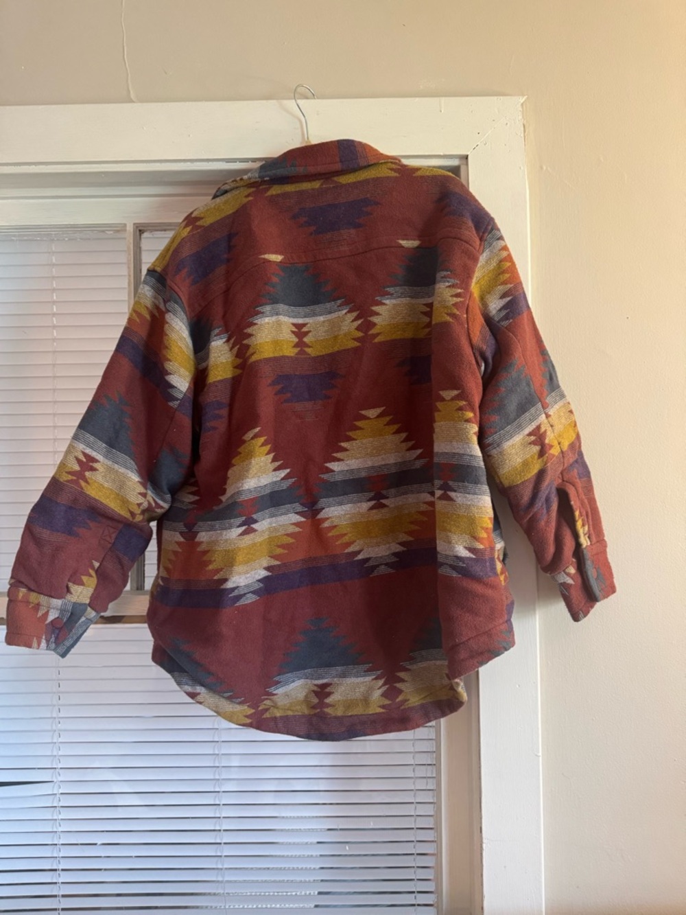 Stoic Quilted Aztec Utility Jacket - Rust Multi - Picture 2 of 4